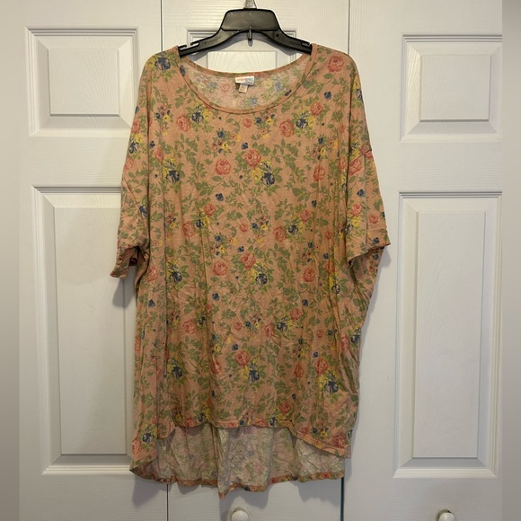 LuLaRoe Tops - GUC LuLaRoe Size 3XL Irma Tunic Floral Light Pink